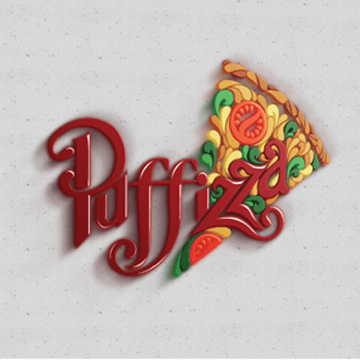Creative logo design of Puffizza